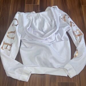 Medium Guess Zip up hoodie white gold logo